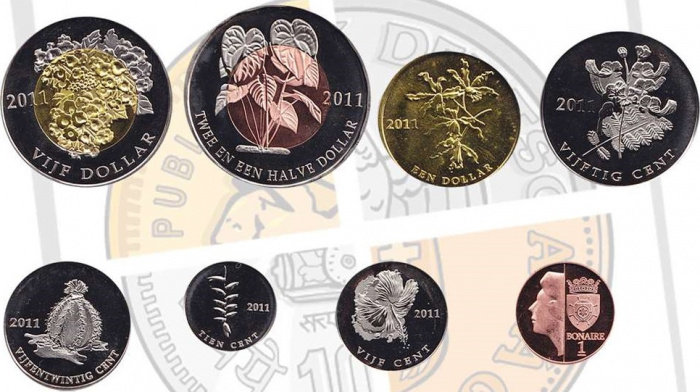(2011, 8 монет) Набор монет Бонэйр остров 2011 год &quot;Флора&quot;   UNC